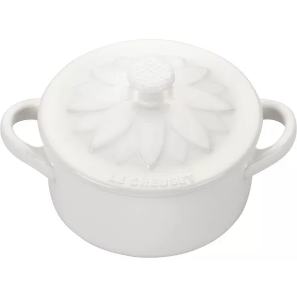 Le Creuset Stoneware Mini Round Cocotte with Flower Lid, 8oz., Nectar