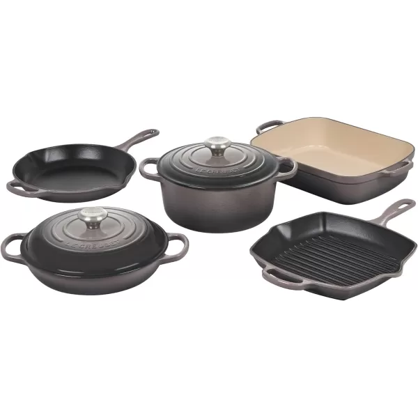 Le Creuset Signature Enameled Cast-Iron Cookware Set, 10-Piece, White
