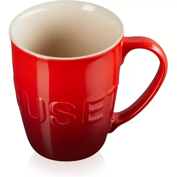imageLe Creuset Stoneware 20 oz ExtraLarge Logo Coffee Mug Sea SaltCerise