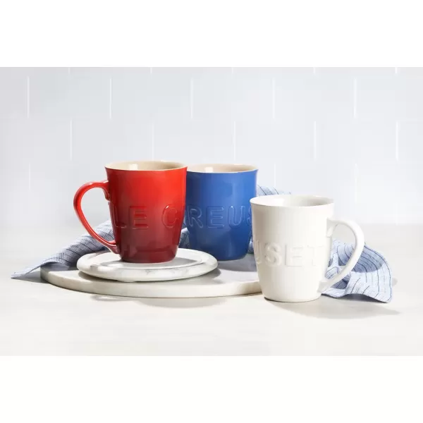 imageLe Creuset Stoneware 20 oz ExtraLarge Logo Coffee Mug Sea SaltFlame