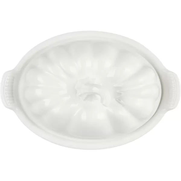 imageLe Creuset Stoneware Pumpkin Butter Dish PersimmonWhite