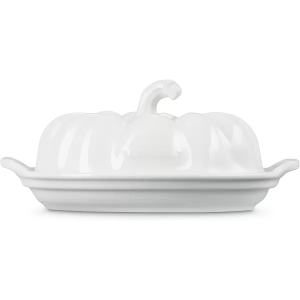 imageLe Creuset Stoneware Pumpkin Butter Dish PersimmonWhite