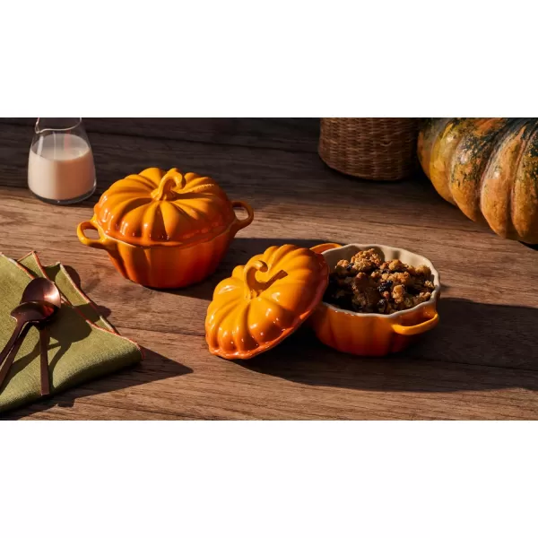 imageLe Creuset Stoneware Pumpkin Mini Cocotte 12 oz OliveRhone