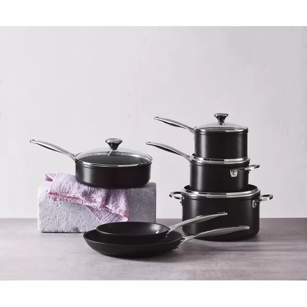 imageLe Creuset Toughened Nonstick PRO Cookware Set 3 pc 10quot Fry Pan 425 qt Saute Pan with LidGray10pc Set