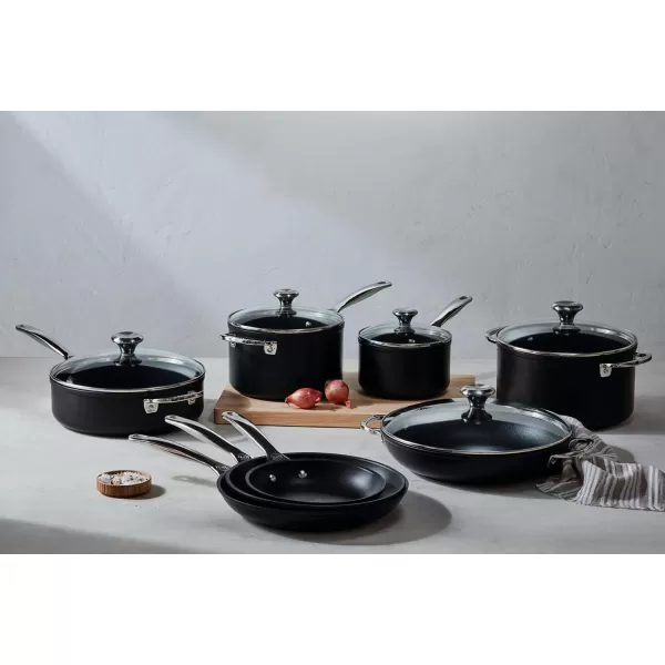 imageLe Creuset Toughened Nonstick PRO Cookware Set 3 pc 10quot Fry Pan 425 qt Saute Pan with LidGray13pc Set
