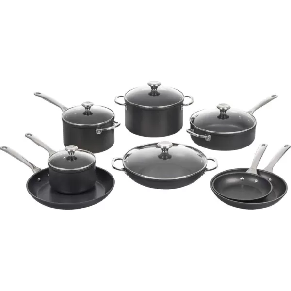 imageLe Creuset Toughened Nonstick PRO Cookware Set 3 pc 10quot Fry Pan 425 qt Saute Pan with LidGray13pc Set