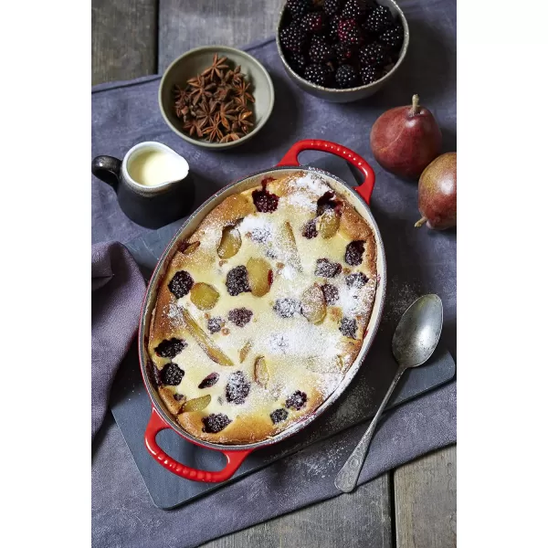 imageLe Creuset Enamel Cast Iron Signature Oval Baker 3 quart Cerise Cherry RedCerise