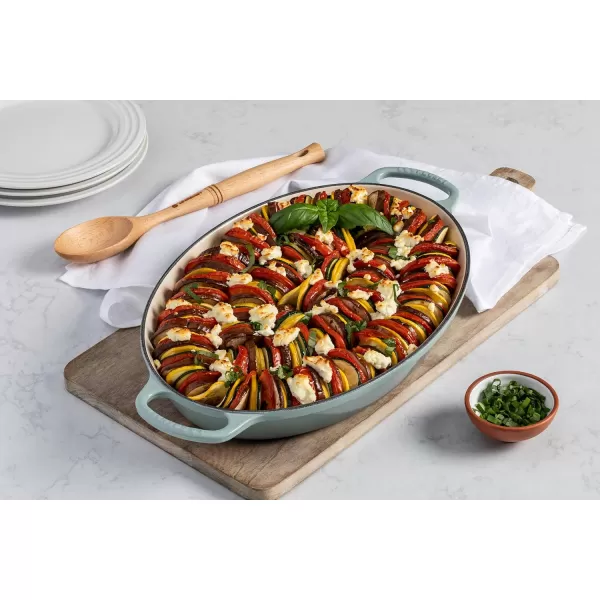 imageLe Creuset Enamel Cast Iron Signature Oval Baker 3 quart Cerise Cherry RedFlame