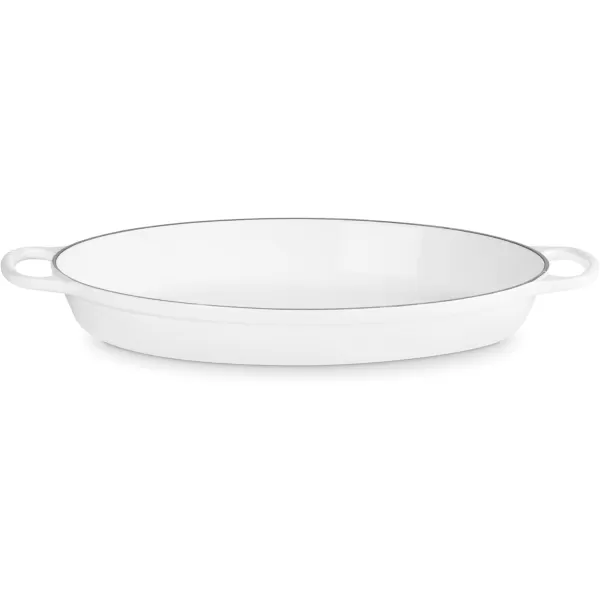 imageLe Creuset Enamel Cast Iron Signature Oval Baker 3 quart Cerise Cherry RedWhite