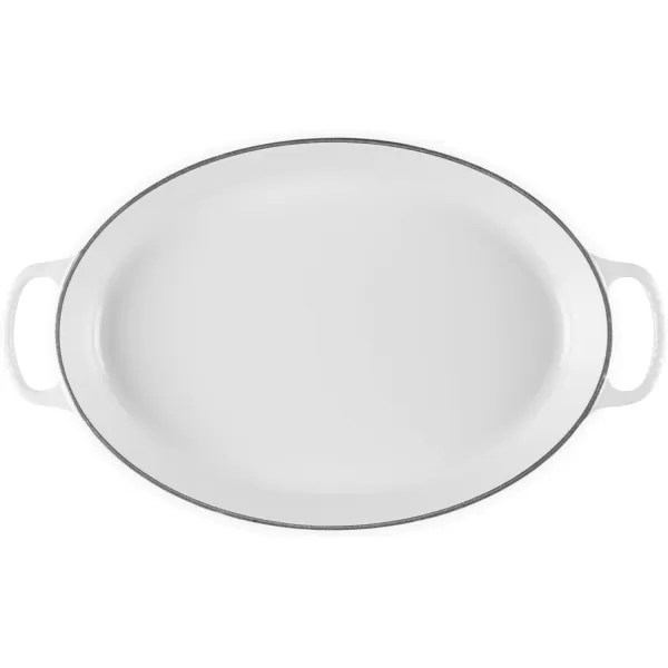 imageLe Creuset Enamel Cast Iron Signature Oval Baker 3 quart Cerise Cherry RedWhite