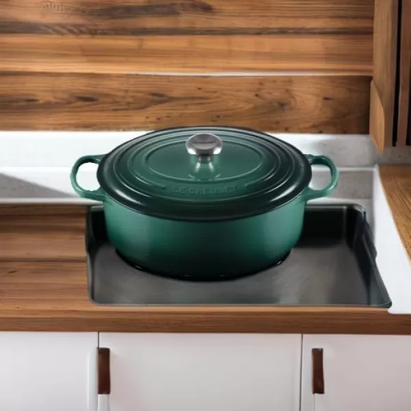 imageLe Creuset Enameled Cast Iron Signature Oval Dutch Oven 675 qt Sea SaltArtichaut