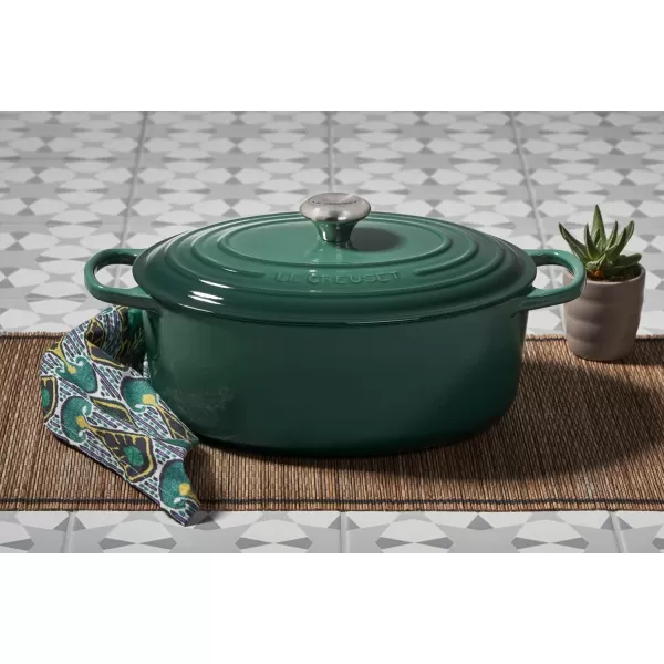 imageLe Creuset Enameled Cast Iron Signature Oval Dutch Oven 675 qt Sea SaltArtichaut