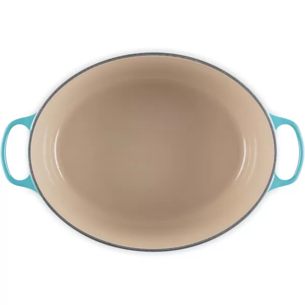 imageLe Creuset Enameled Cast Iron Signature Oval Dutch Oven 675 qt Sea SaltCaribbean