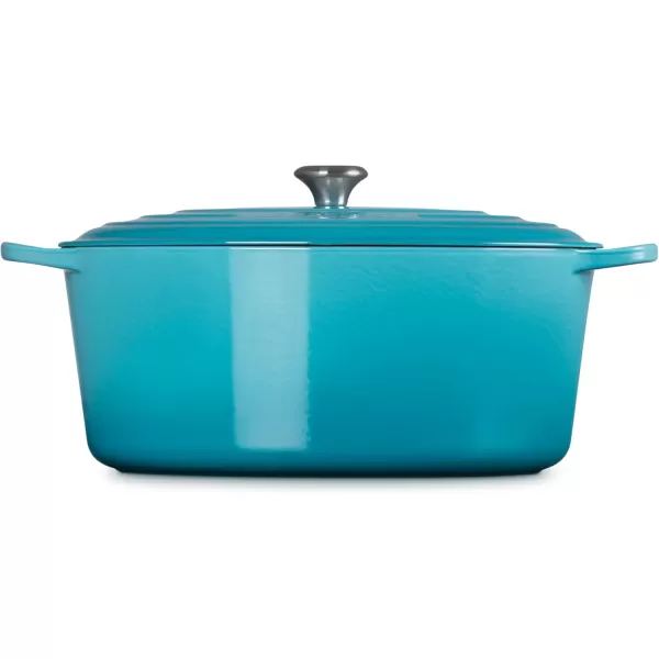 imageLe Creuset Enameled Cast Iron Signature Oval Dutch Oven 675 qt Sea SaltCaribbean