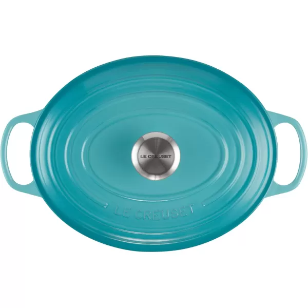 imageLe Creuset Enameled Cast Iron Signature Oval Dutch Oven 675 qt Sea SaltCaribbean