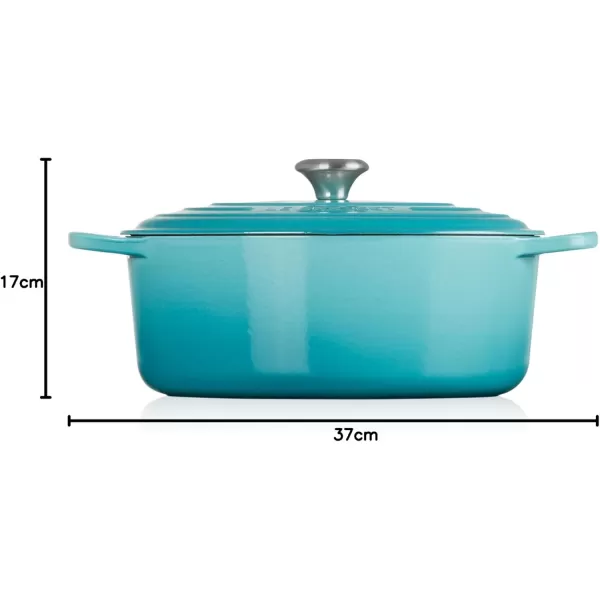 imageLe Creuset Enameled Cast Iron Signature Oval Dutch Oven 675 qt Sea SaltCaribbean