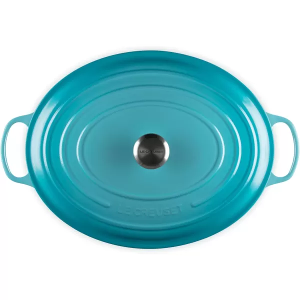 imageLe Creuset Enameled Cast Iron Signature Oval Dutch Oven 675 qt Sea SaltCaribbean