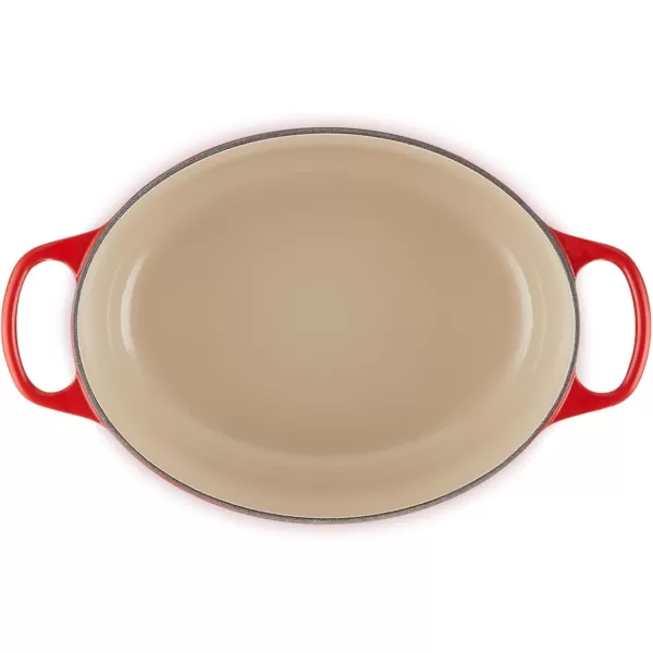 imageLe Creuset Enameled Cast Iron Signature Oval Dutch Oven 675 qt Sea SaltCerise