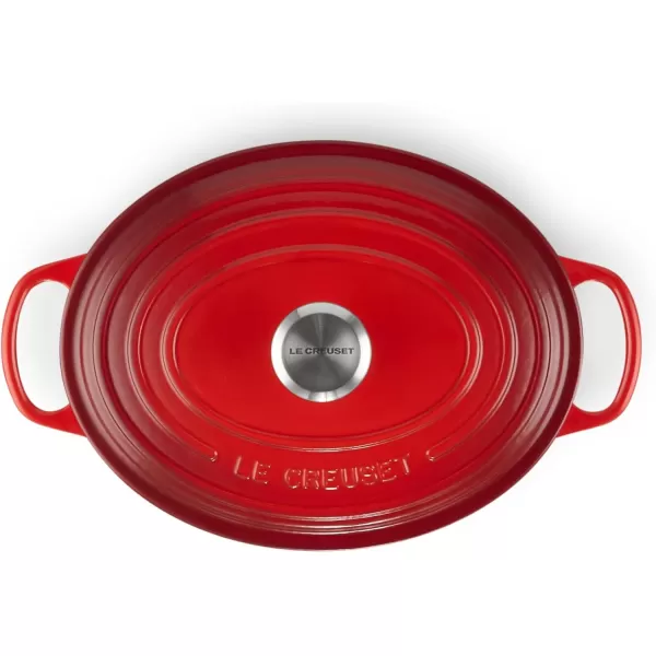 imageLe Creuset Enameled Cast Iron Signature Oval Dutch Oven 675 qt Sea SaltCerise