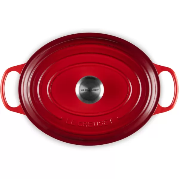 imageLe Creuset Enameled Cast Iron Signature Oval Dutch Oven 675 qt Sea SaltCerise