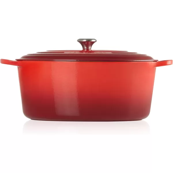imageLe Creuset Enameled Cast Iron Signature Oval Dutch Oven 675 qt Sea SaltCerise