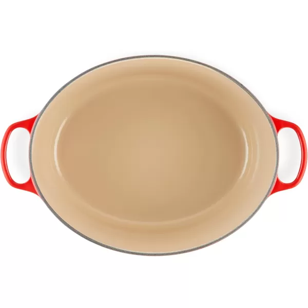 imageLe Creuset Enameled Cast Iron Signature Oval Dutch Oven 675 qt Sea SaltCerise