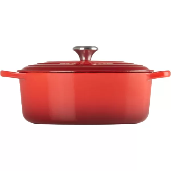 imageLe Creuset Enameled Cast Iron Signature Oval Dutch Oven 675 qt Sea SaltCerise