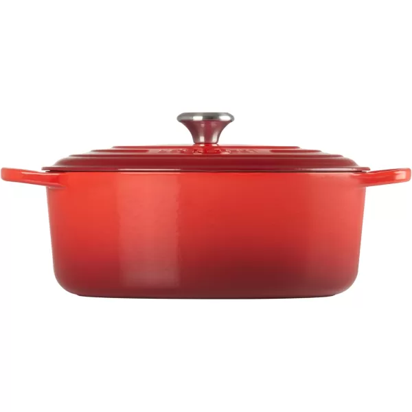 imageLe Creuset Enameled Cast Iron Signature Oval Dutch Oven 675 qt Sea SaltCerise