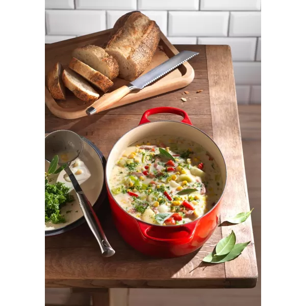 imageLe Creuset Enameled Cast Iron Signature Oval Dutch Oven 675 qt Sea SaltCerise