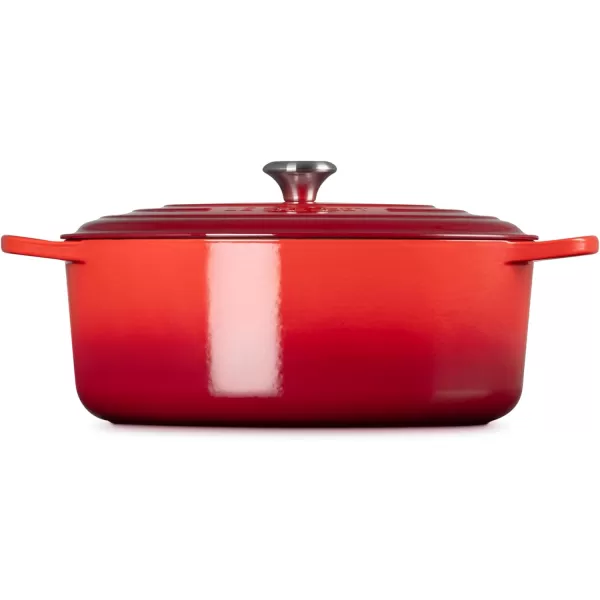 imageLe Creuset Enameled Cast Iron Signature Oval Dutch Oven 675 qt Sea SaltCerise