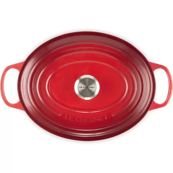 imageLe Creuset Enameled Cast Iron Signature Oval Dutch Oven 675 qt Sea SaltCerise