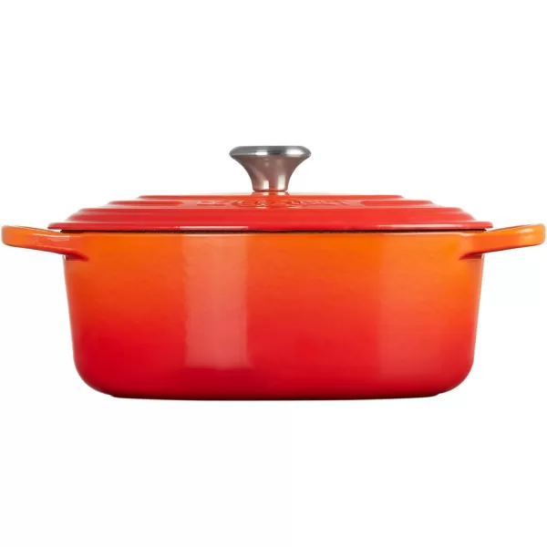 imageLe Creuset Enameled Cast Iron Signature Oval Dutch Oven 675 qt Sea SaltFlame