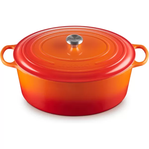 imageLe Creuset Enameled Cast Iron Signature Oval Dutch Oven 675 qt Sea SaltFlame