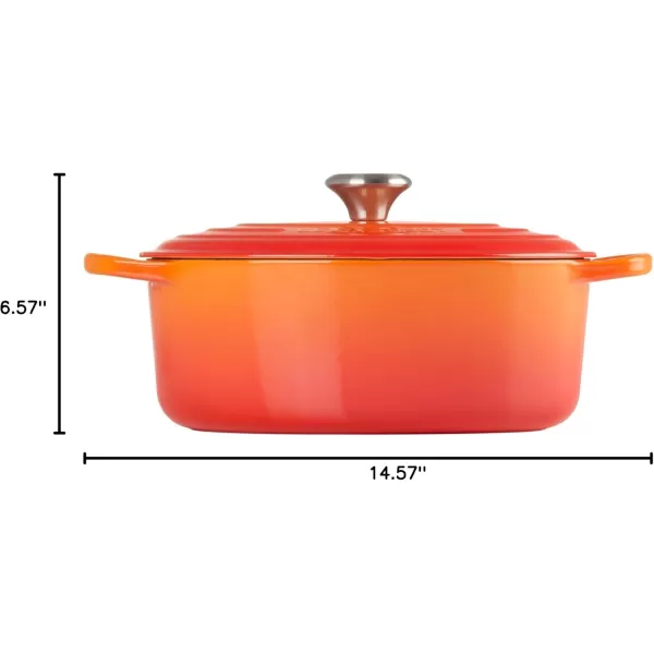 imageLe Creuset Enameled Cast Iron Signature Oval Dutch Oven 675 qt Sea SaltFlame