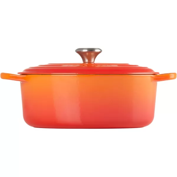 imageLe Creuset Enameled Cast Iron Signature Oval Dutch Oven 675 qt Sea SaltFlame