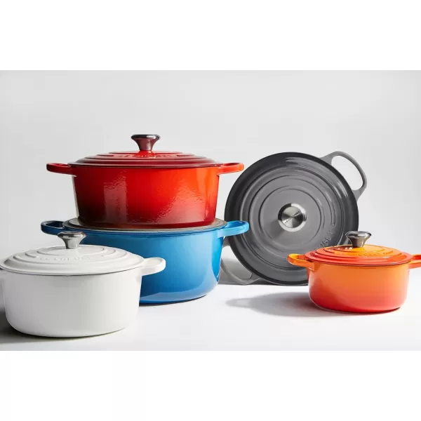 imageLe Creuset Enameled Cast Iron Signature Oval Dutch Oven 675 qt Sea SaltFlame