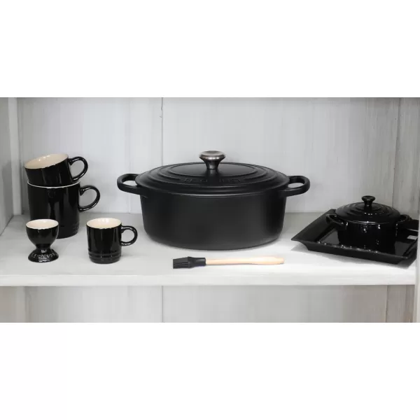 imageLe Creuset Enameled Cast Iron Signature Oval Dutch Oven 675 qt Sea SaltLicorice