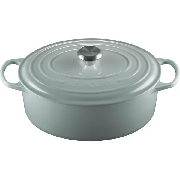 imageLe Creuset Enameled Cast Iron Signature Oval Dutch Oven 675 qt Sea SaltLicorice