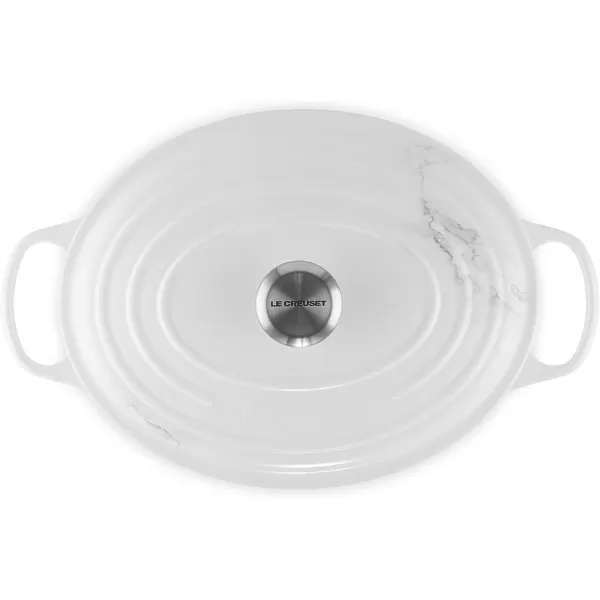 imageLe Creuset Enameled Cast Iron Signature Oval Dutch Oven 675 qt Sea SaltMarble