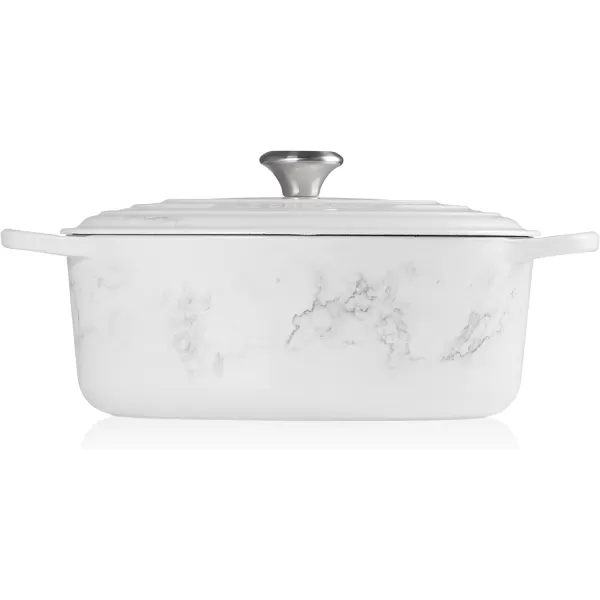 imageLe Creuset Enameled Cast Iron Signature Oval Dutch Oven 675 qt Sea SaltMarble
