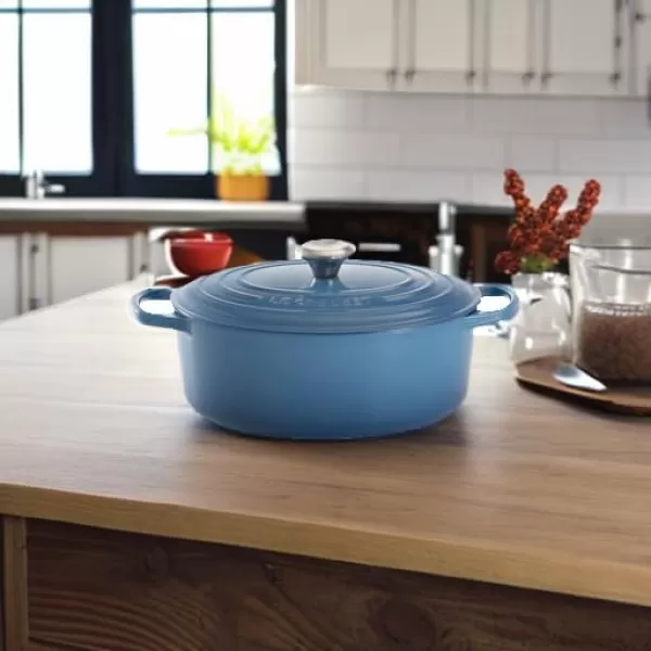 imageLe Creuset Enameled Cast Iron Signature Oval Dutch Oven 675 qt Sea SaltMarseille