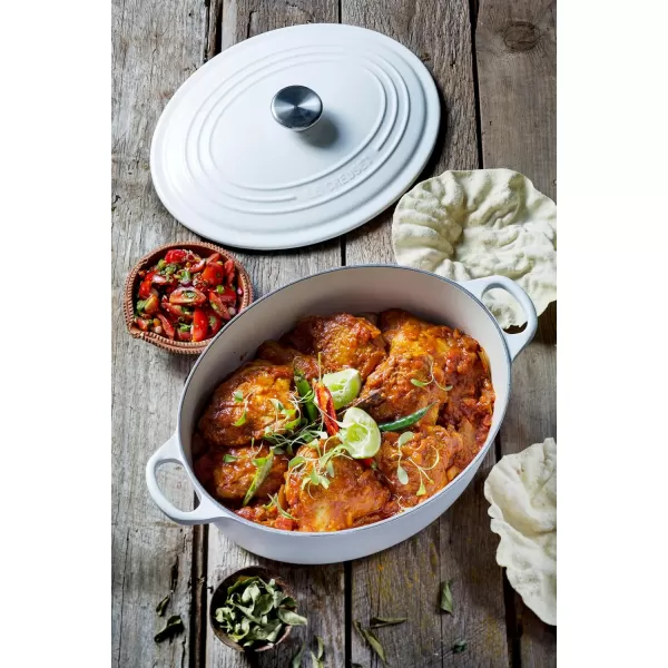 imageLe Creuset Enameled Cast Iron Signature Oval Dutch Oven 675 qt Sea SaltMeringue