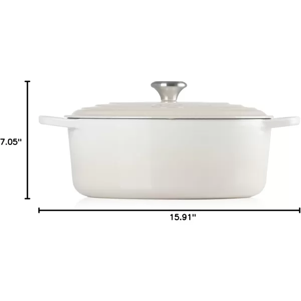 imageLe Creuset Enameled Cast Iron Signature Oval Dutch Oven 675 qt Sea SaltMeringue