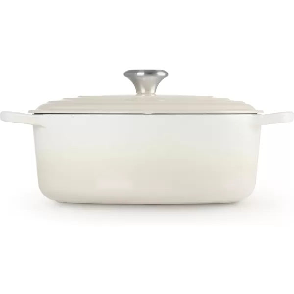 imageLe Creuset Enameled Cast Iron Signature Oval Dutch Oven 675 qt Sea SaltMeringue