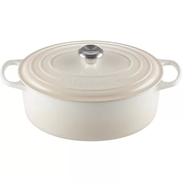 imageLe Creuset Enameled Cast Iron Signature Oval Dutch Oven 675 qt Sea SaltMeringue