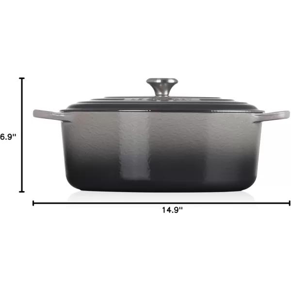 imageLe Creuset Enameled Cast Iron Signature Oval Dutch Oven 675 qt Sea SaltOyster