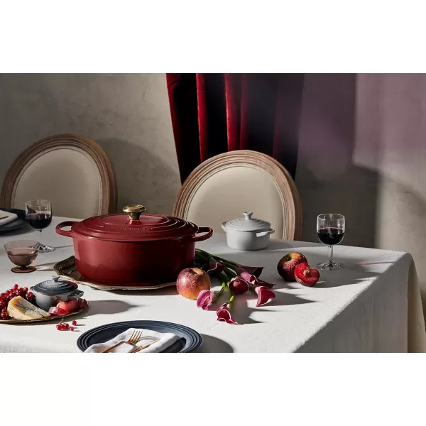imageLe Creuset Enameled Cast Iron Signature Oval Dutch Oven 675 qt Sea SaltRhone