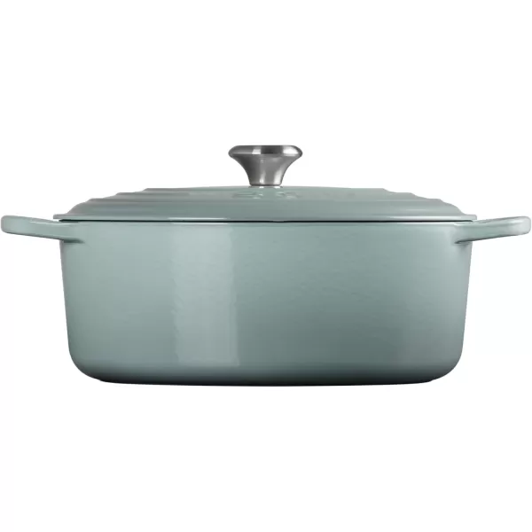 imageLe Creuset Enameled Cast Iron Signature Oval Dutch Oven 675 qt Sea SaltSea Salt