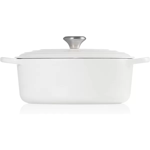 imageLe Creuset Enameled Cast Iron Signature Oval Dutch Oven 675 qt Sea SaltWhite
