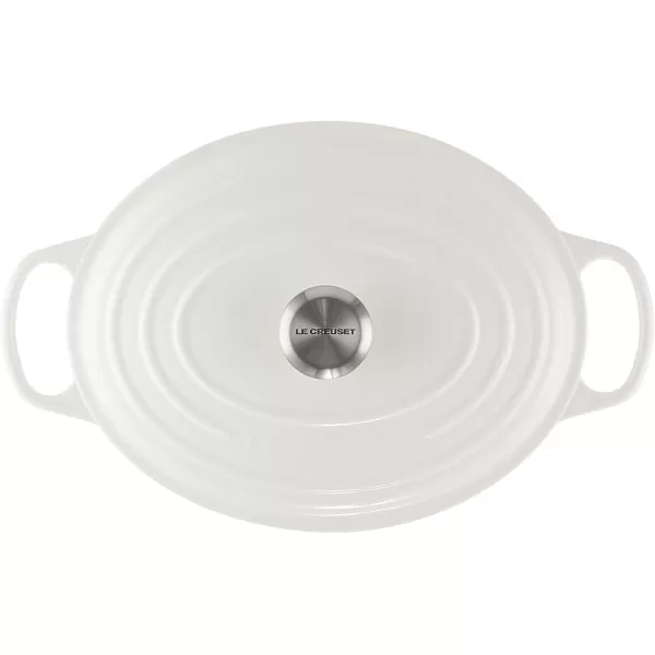 imageLe Creuset Enameled Cast Iron Signature Oval Dutch Oven 675 qt Sea SaltWhite